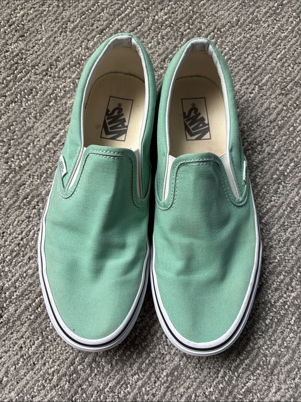 Vans Slip-On Canvas Sneakers in Mint